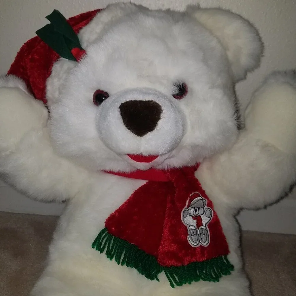 VTG JC Penney Holiday Collection White Teddy Plush 18